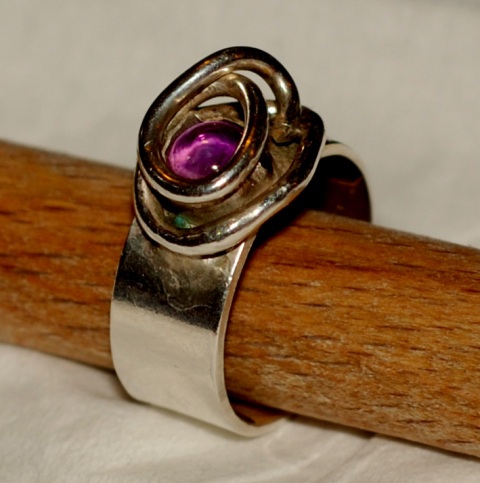 silver hand made ring