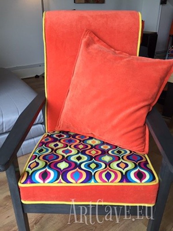 reupholstered armchair